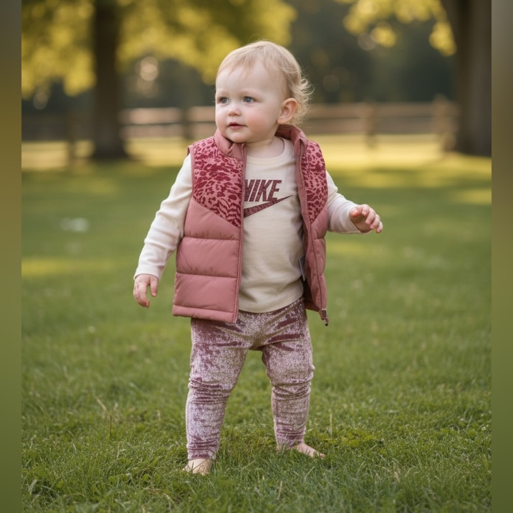 Nike Baby Girl 3Pc Outfit Set Vest Shirt Leggings 12M NWT